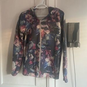 Obey zip floral hoodie